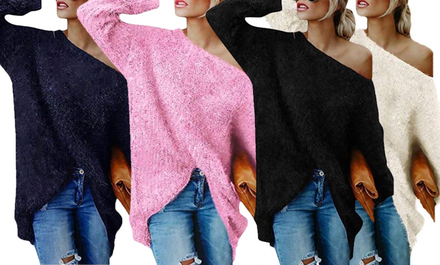 Image 1: Fluffy Knit Sweater