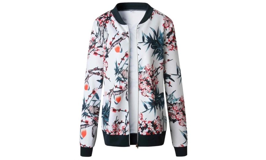 Womens Floral Bomber Jacket | Groupon