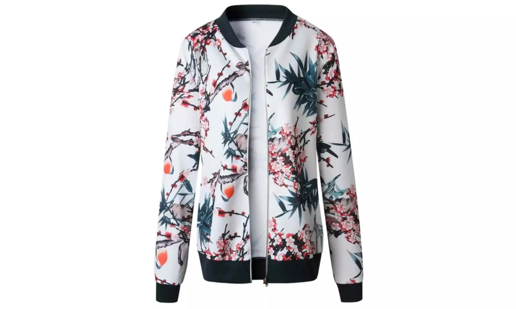 Womens Floral Bomber Jacket - Image 4