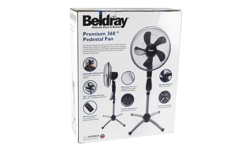 Image 4: Beldray 360° Oscillating Pedestal Fan with Remote Control & Timer