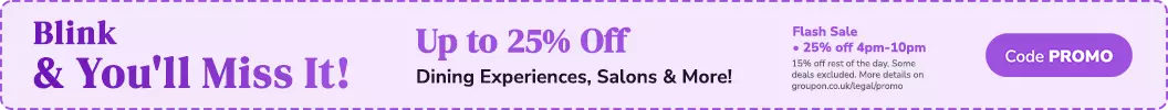 4pm-10pm - Up To 25% Off Dining Experiences, Salons & More! Code: PROMO