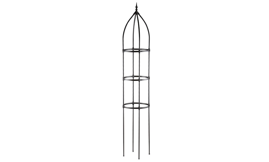 Image 2: One or Two 2.2M Garden Metal Obelisks