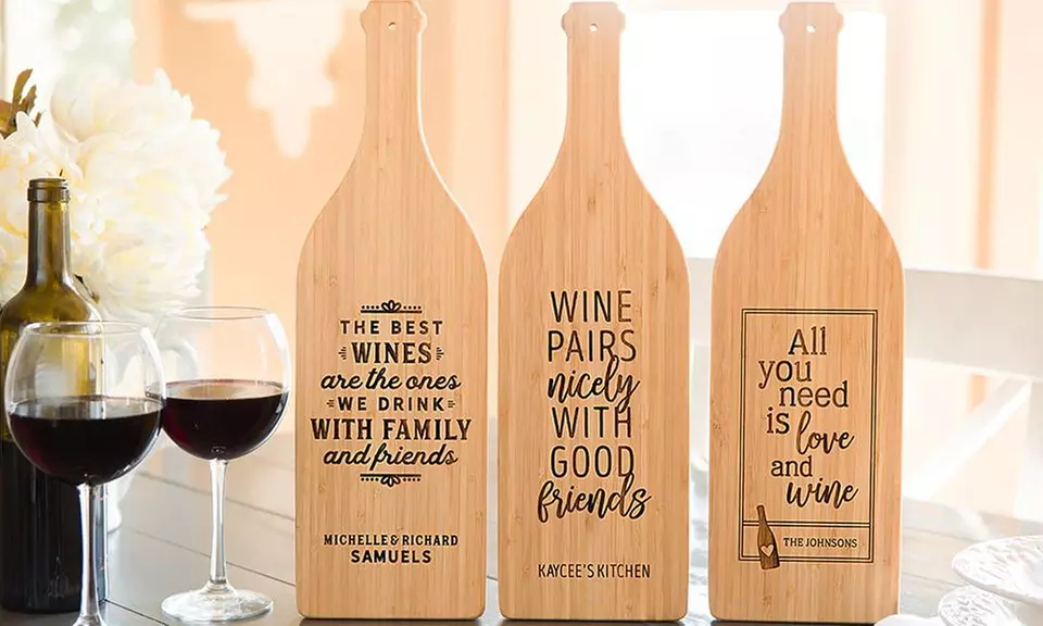 Personalized Wine-Shaped Cutting Boards from Qualtry (Up to 63% Off). Five Options Available.  - Second Medium