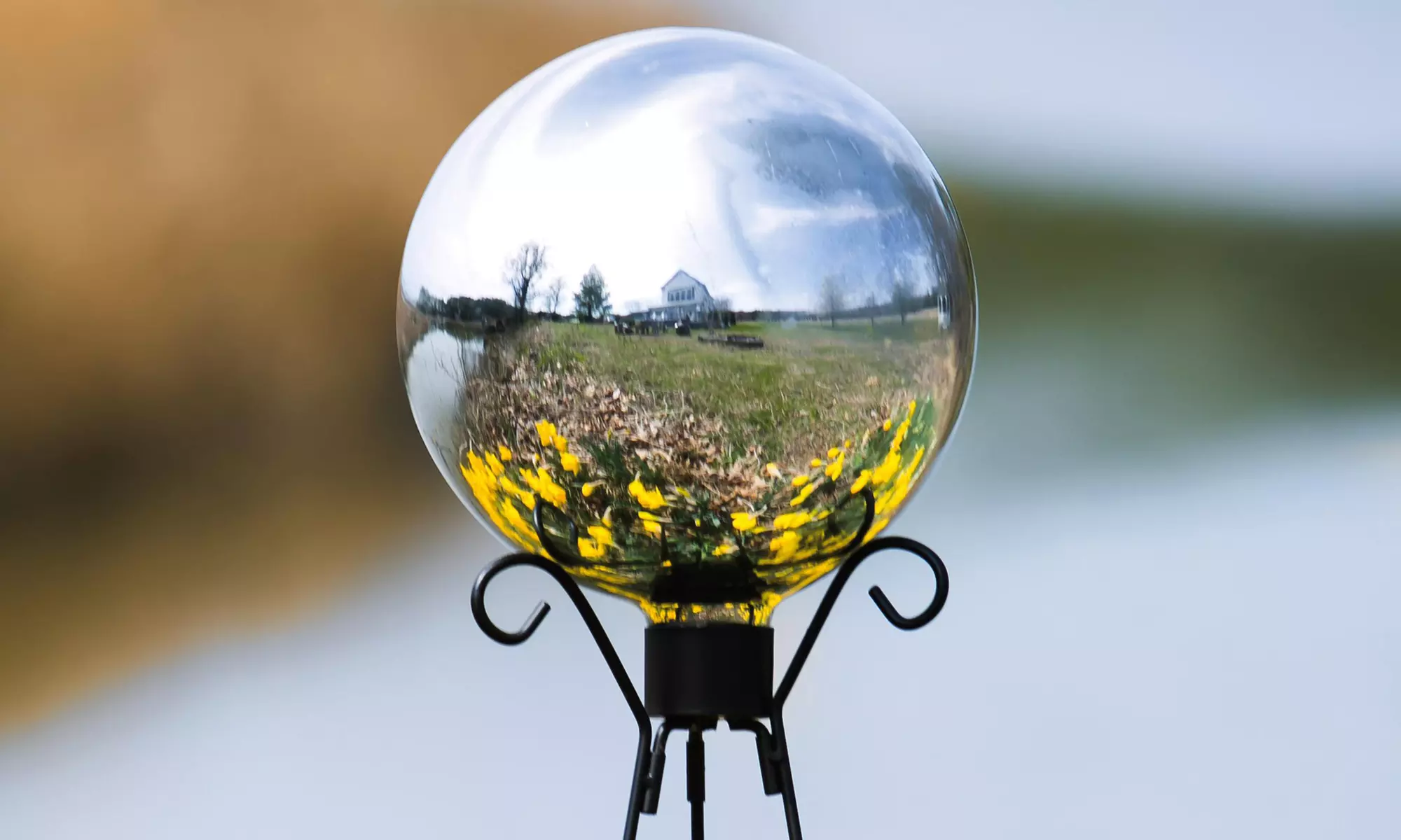 Gazing Ball Stands or Silver Glass Gazing Ball - Primary Image