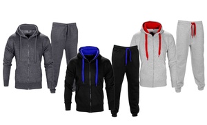 Men's Contrast Top and Bottom Tracksuit Set