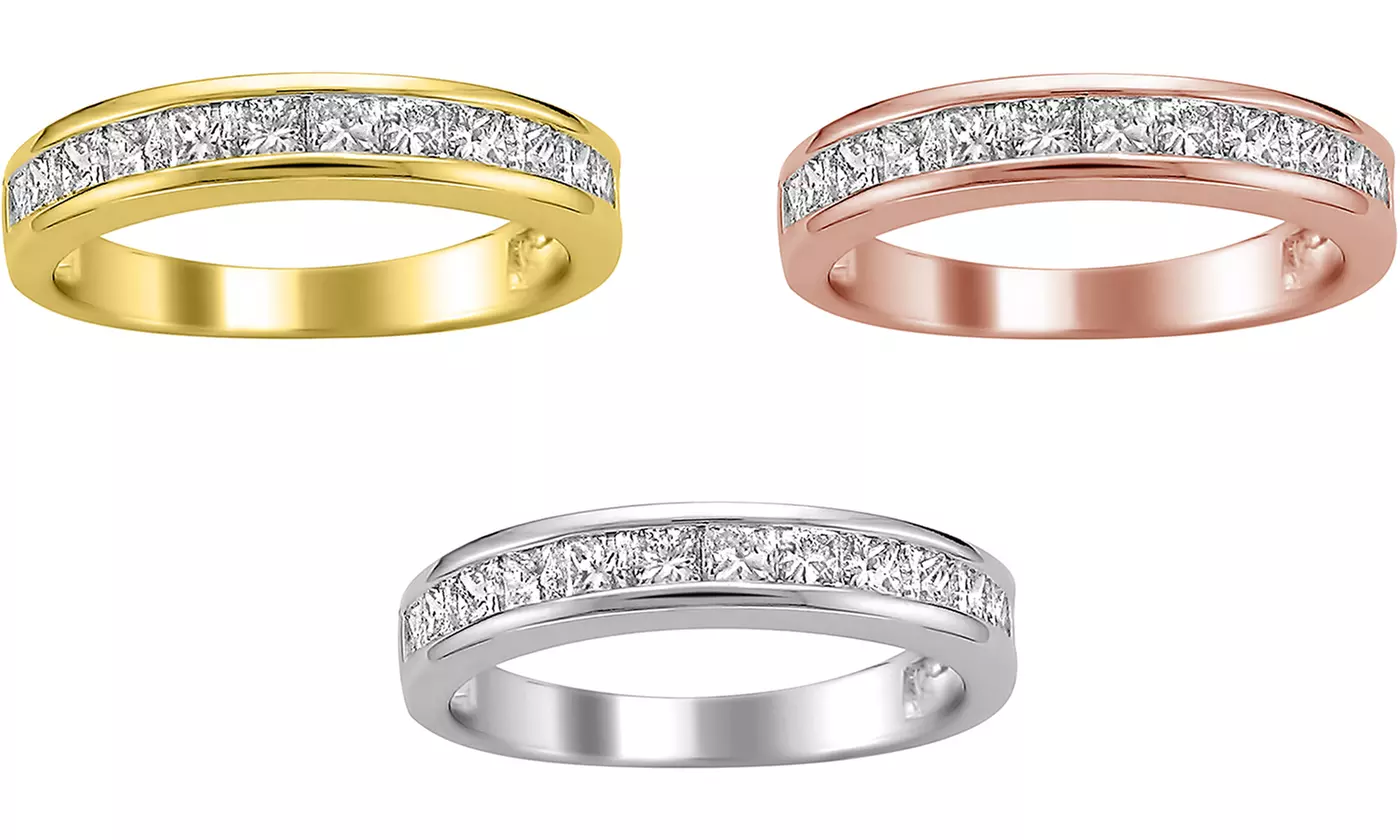 1.00 CTTW Channel Princess Diamond Wedding Band in 14K Gold by Brilliant Diamond - Primary Image
