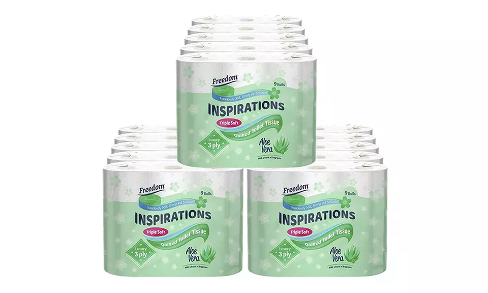 45, 90 or 135 Rolls of Freedom Three-Ply Toilet Paper