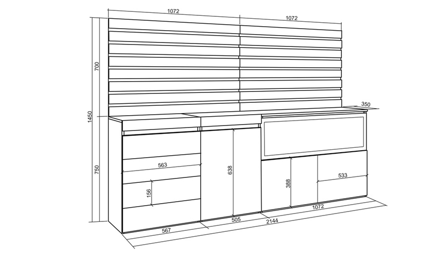 Image 20: Buffet avec effet cheminée LED en 3D