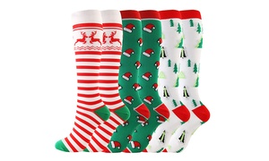 3 pairs Christmas Compression Socks