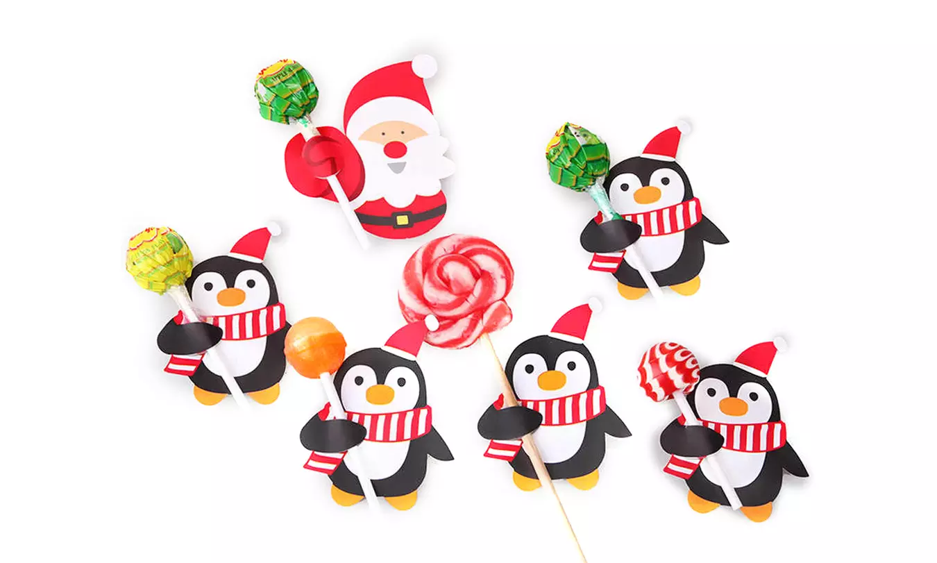 1, 2 ou 4 packs de 50 porte-sucettes de Noël - Primary Image