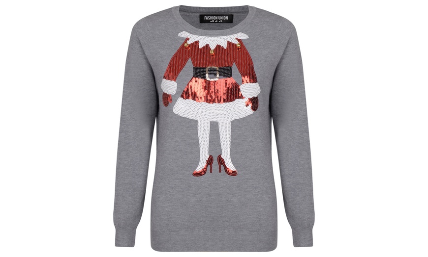 Image 2: Women's Sequin Christmas Jumper