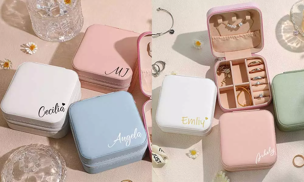 Travel in Style: Personalize Your Jewelry Case w/ Birth Month Flowers!