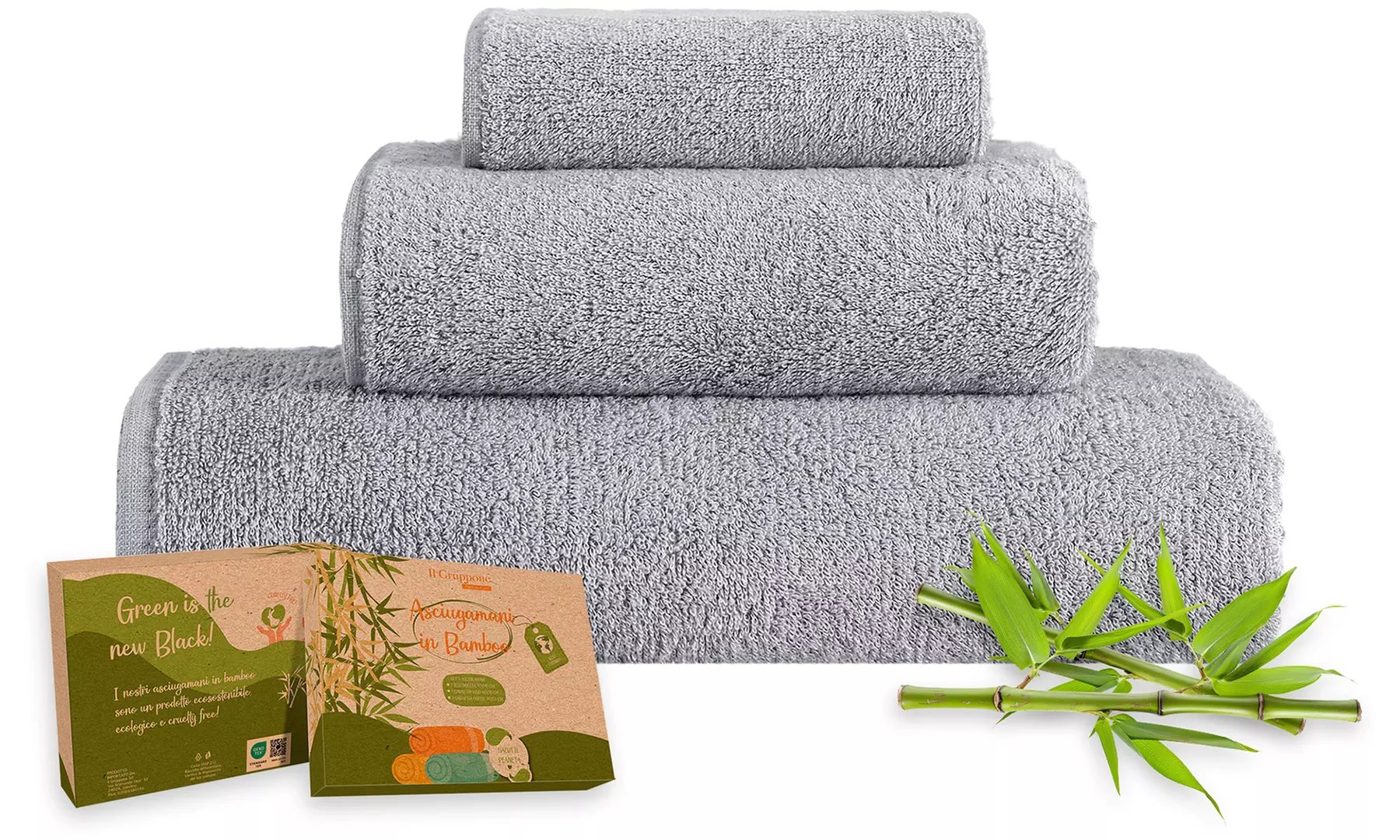 3er-Set Bambus-Handtücher