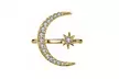 1 ou 3 bagues lune et étoile avec strass, taille unique - Image 2