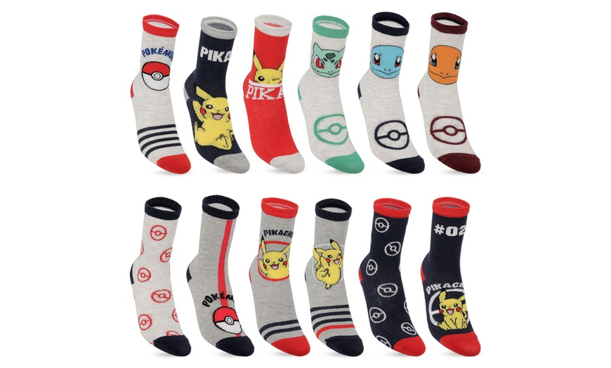 Image 1: Lot de 12 chaussettes à thème Pokemon