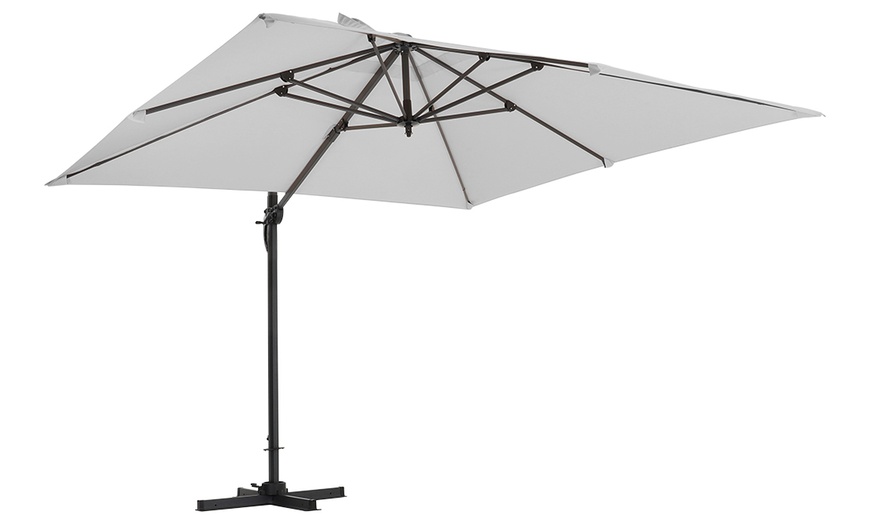 Image 6: Rotatable Square Cantilever Umbrella with Fillable Base