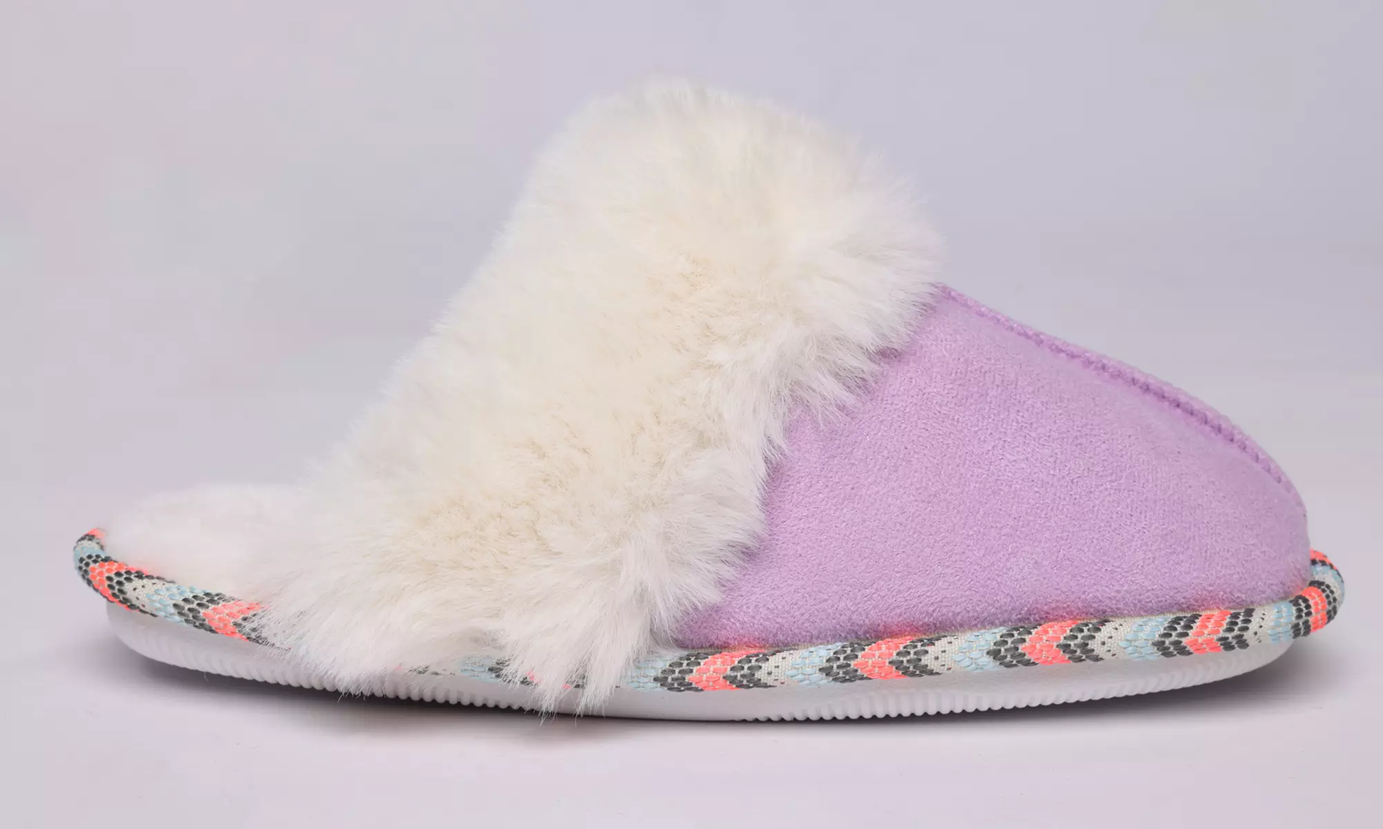 Ladies Slip On Faux Fur Slippers