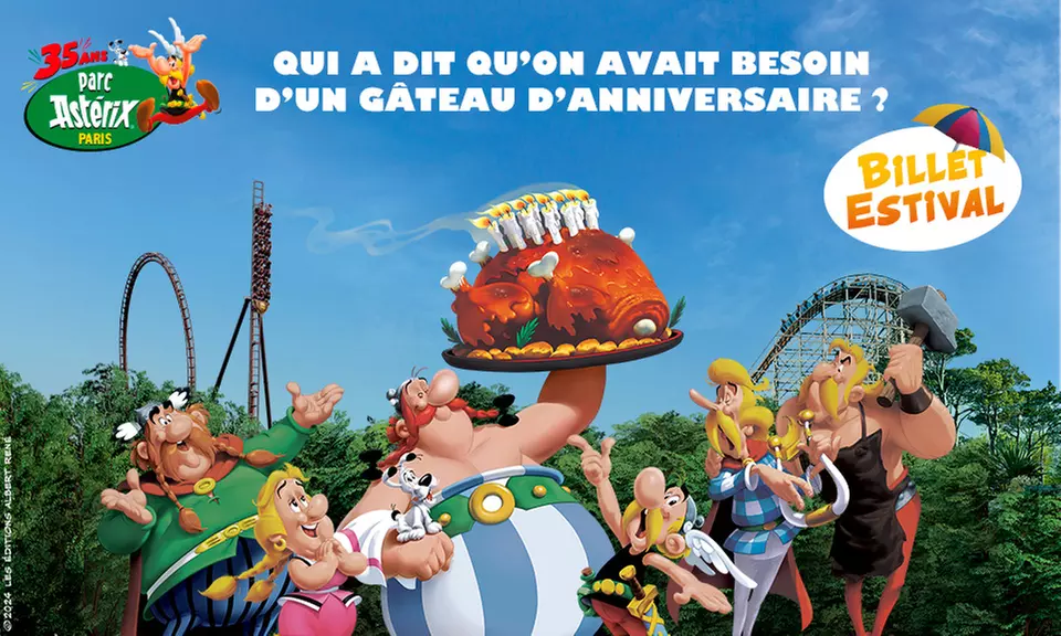 Entrée adulte ou enfant, valable du 26 juillet au 11 aout 2024 pour le parc Astérix (27% de réduction) - Primary Image
