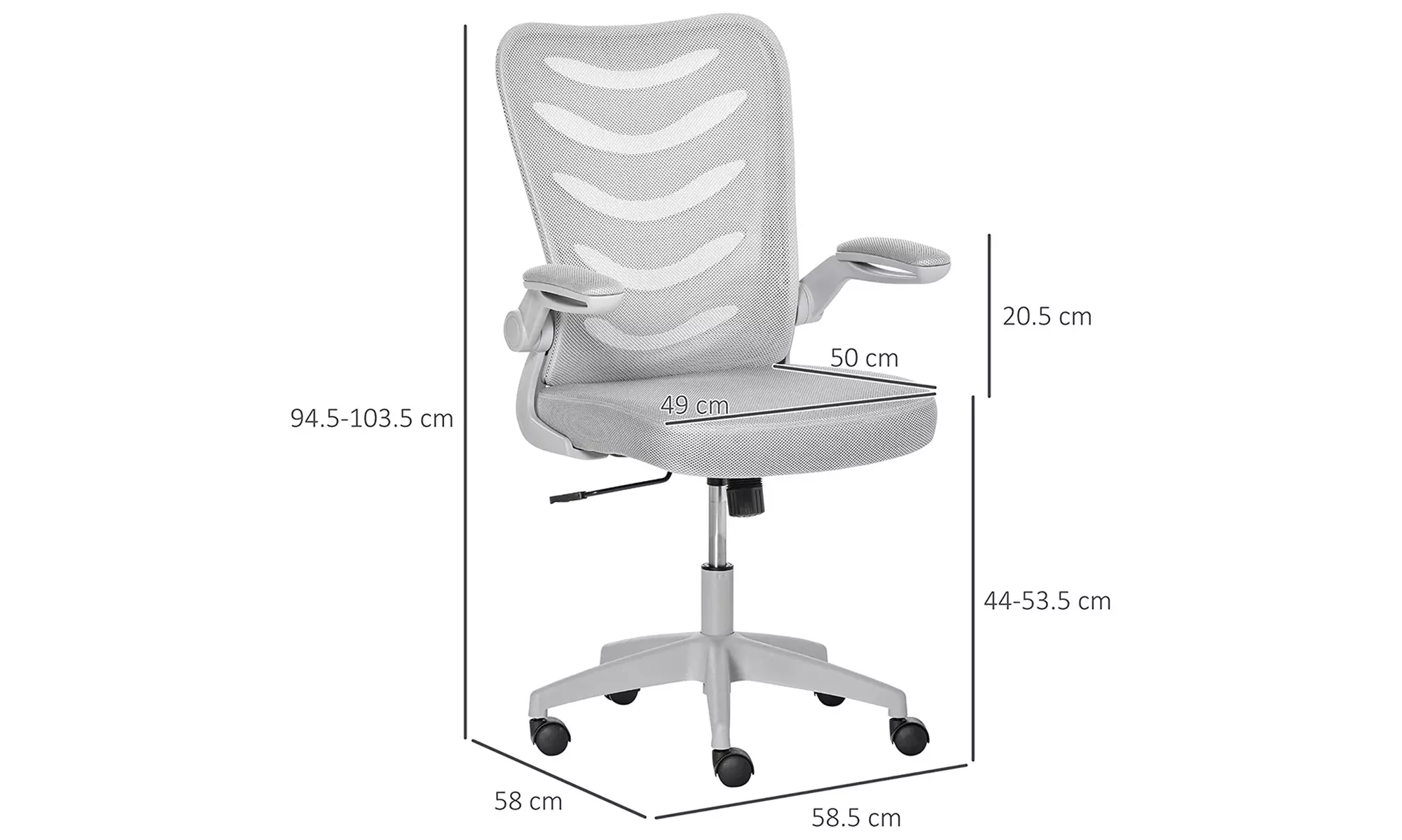 Vinsetto Office Chair Grey - Image 5