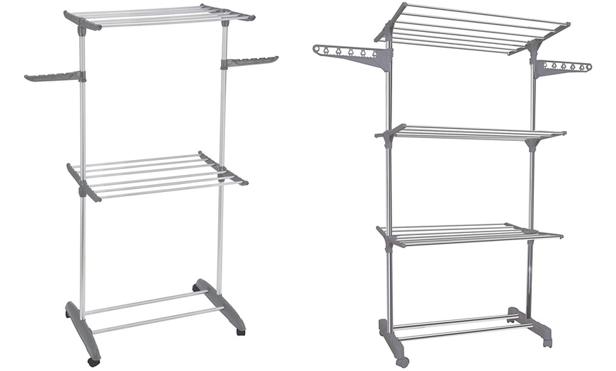 Image 1: Heavy-Duty Clothes Airer