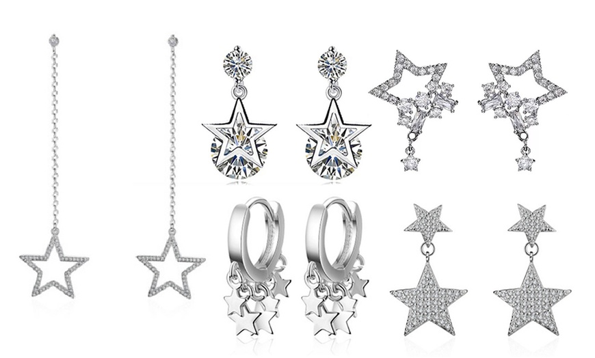 Image 1: Star Drop Earrings Crystals From Swarovski
