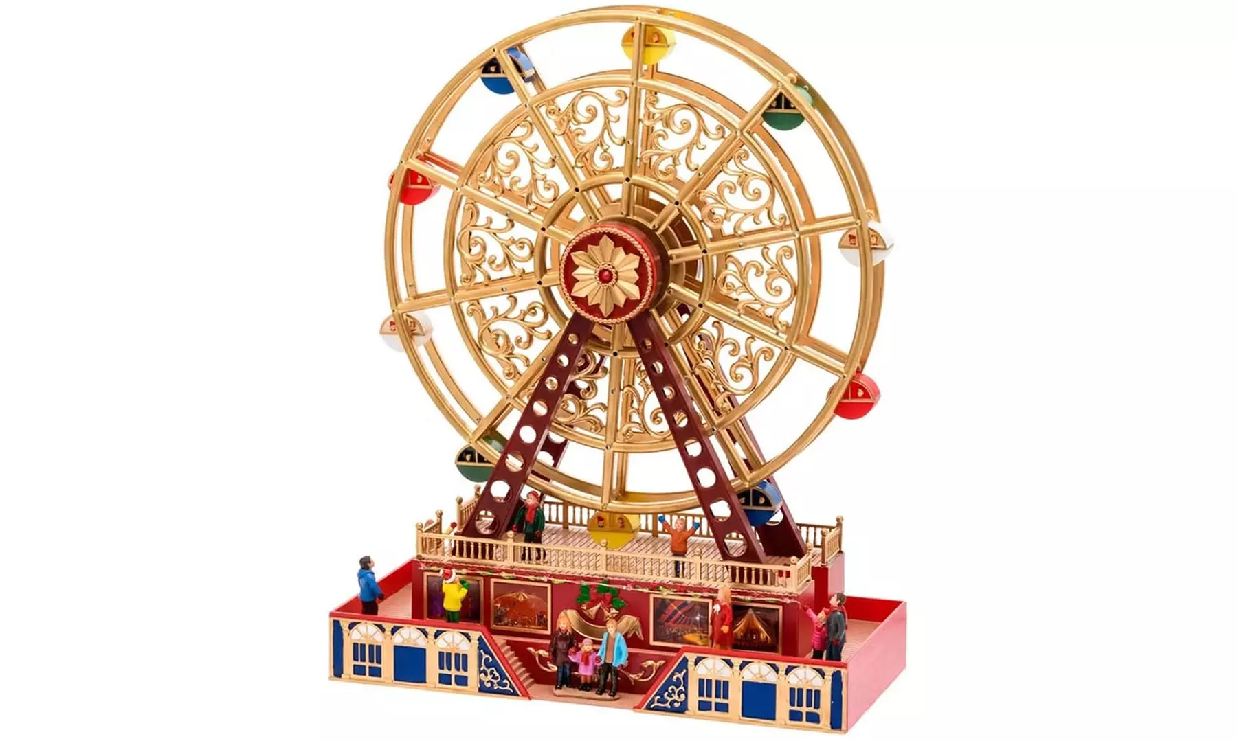 Weihnachtliche Szene mit Musik und Beleuchtung