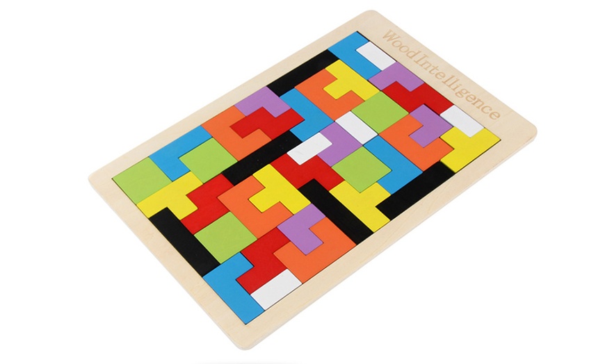 Image 7: Wooden Tetris Board Game
