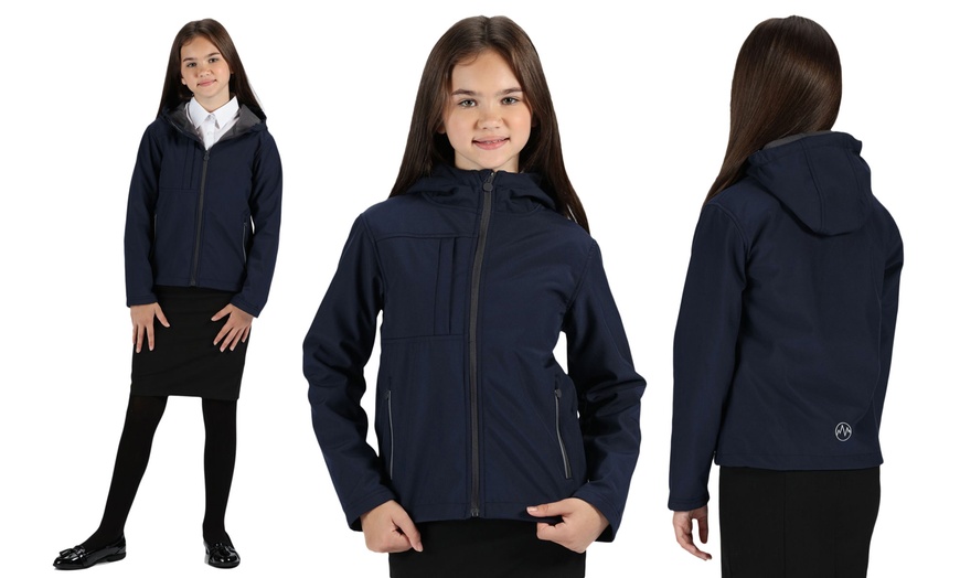 Image 2: Regatta Kids' Waterproof Hooded Softshell Jacket