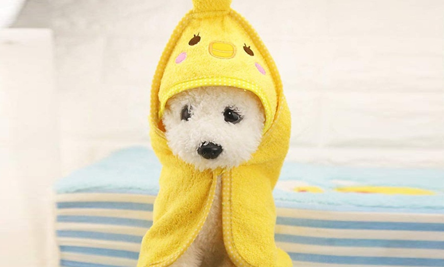 Image 14: Cartoon Hooded Towel for Pets