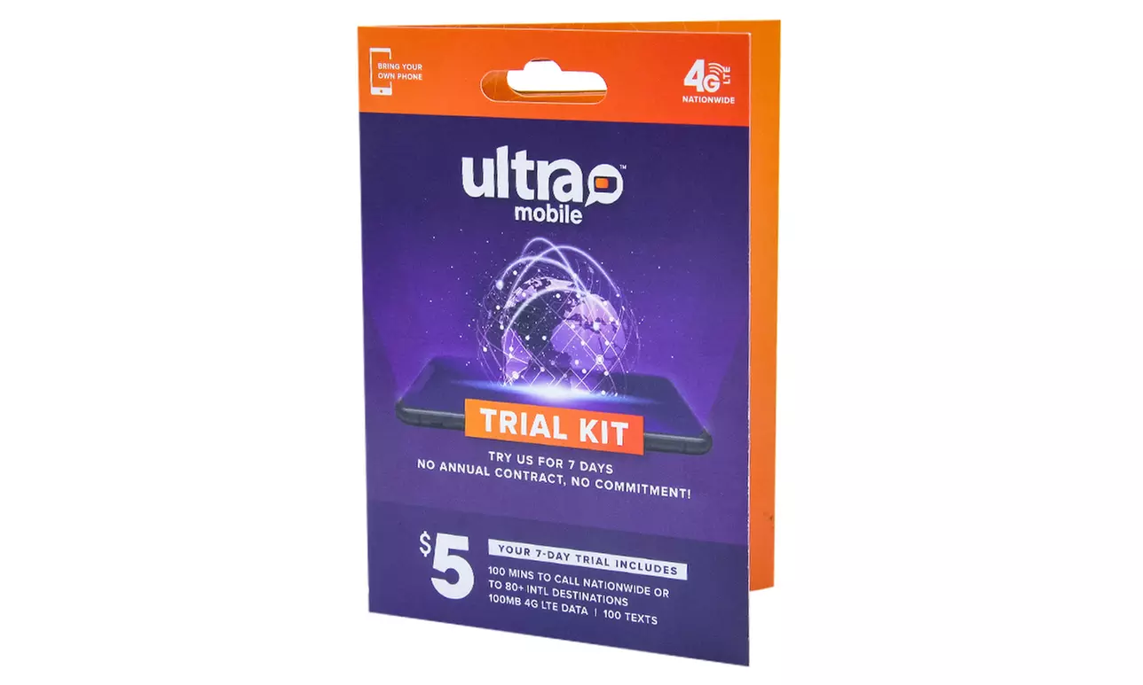 Ultra Mobile 7-Day Phone Plan with (Micro/Mini/Nano) Sim Trial Kit  - Primary Image