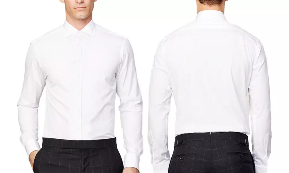 3-Pack Verno Men's Cotton Classic or Slim-Fit White Dress Shirts - Second Medium