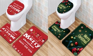 Three-Piece Christmas Bathroom Decoration Set