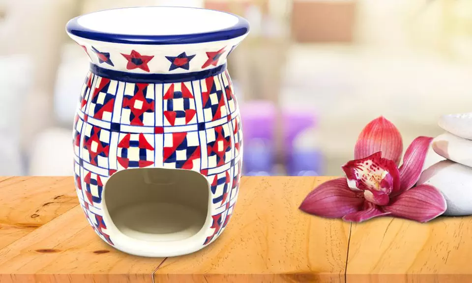 Marokkanischer Deko-Ölbrenner aus Keramik opt. mit Aroma-Ölen - Second Medium