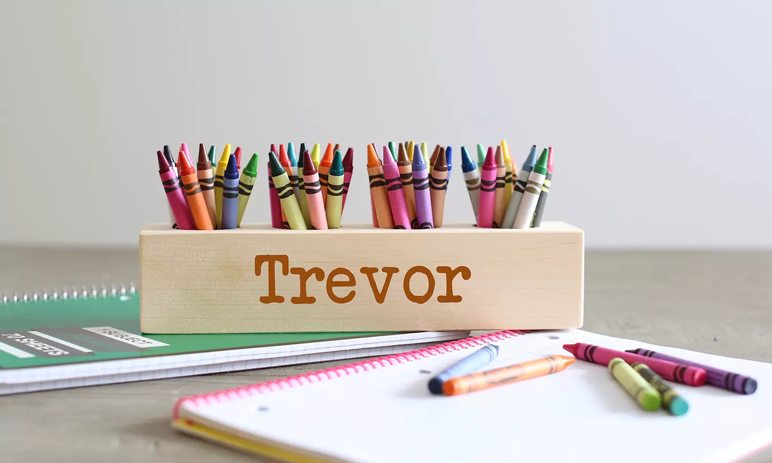 One, Two, or Three Personalized Farmhouse Wooden Crayon Holders from 2712 Designs (Up to 27% Off) - Primary Image