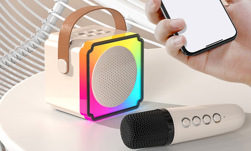 Image 3: Mini karaoke-set met 2 microfoons en speaker