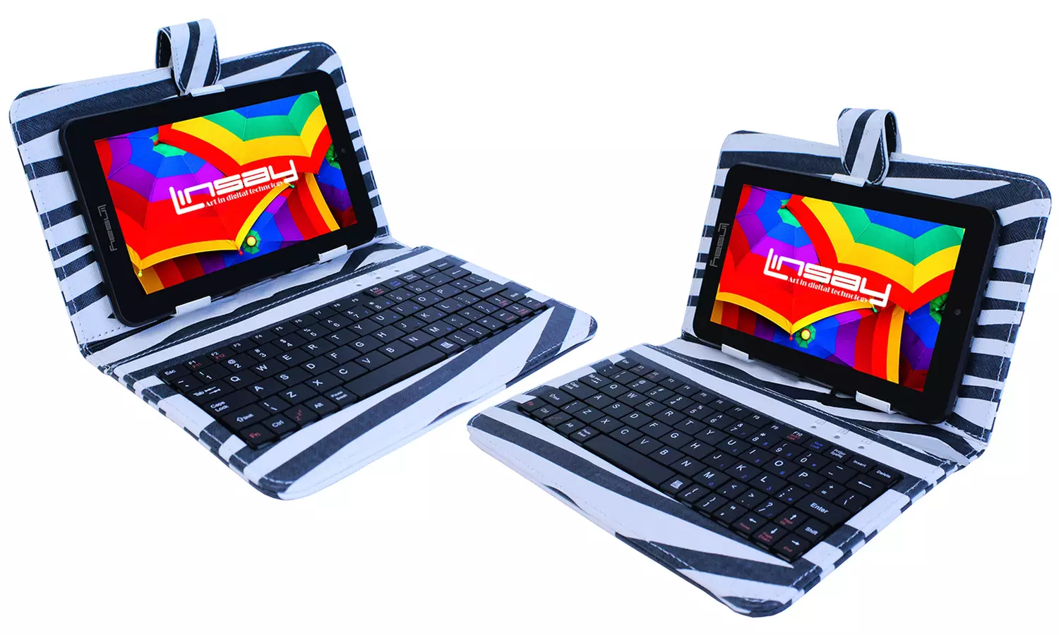 LINSAY 7" 16GB Android 9.0 HD Quad Core Tablet with Keyboard Case - Second Medium