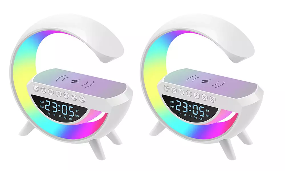 15W kabelloses Ladegerät mit Wecker und Bluetooth-Lautsprecher