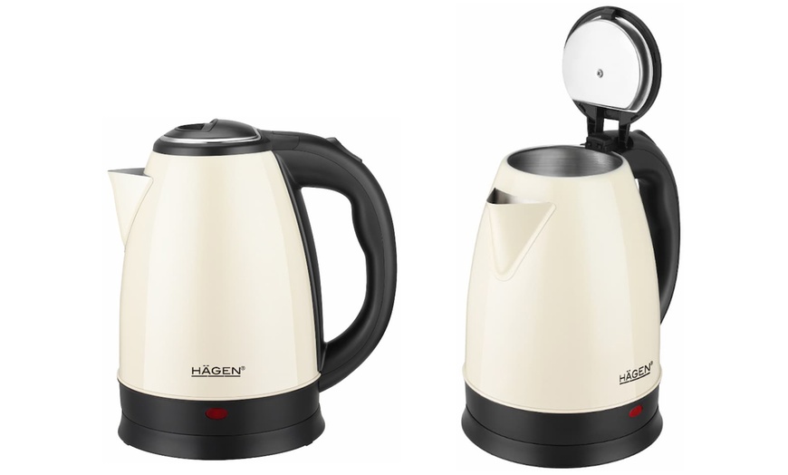 Image 2: Bouilloire électrique 1,8 L en inox sans fil Hagen par Royalty Line
