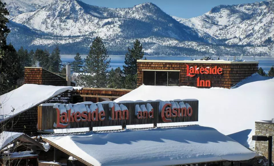 One Night Stay for Two with Beer and Optional Ski/Snowboard Rental at Lakeside Inn and Casino in Greater Lake Tahoe - Primary Image
