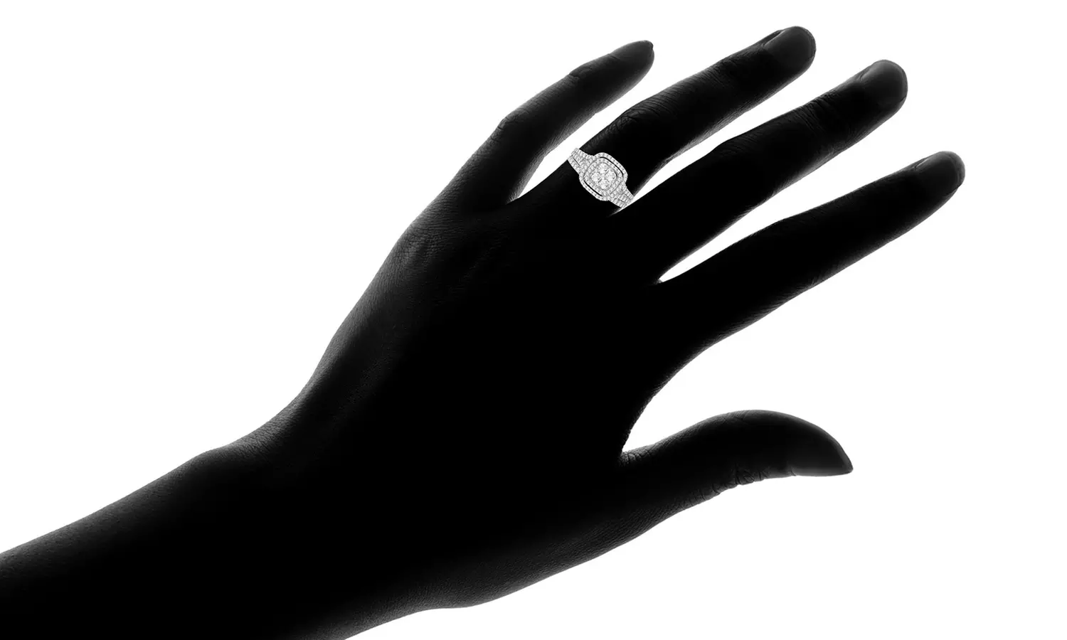 1 CTTW Diamond Double Round Halo Bridal Set in 10K Gold by Brilliant Diamond - Second Medium