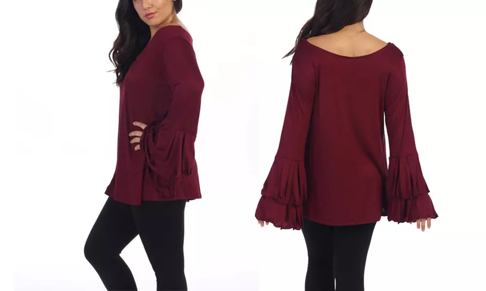 Women's Ruffle Top in Plus Sizes - Second Medium