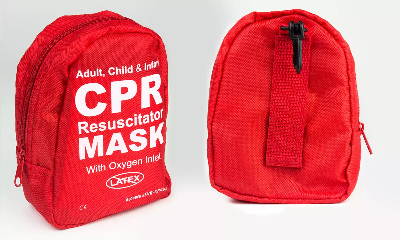 Ever Ready First Aid Adult and Infant CPR Mask Combo Kit with 2 Valves - Second Medium
