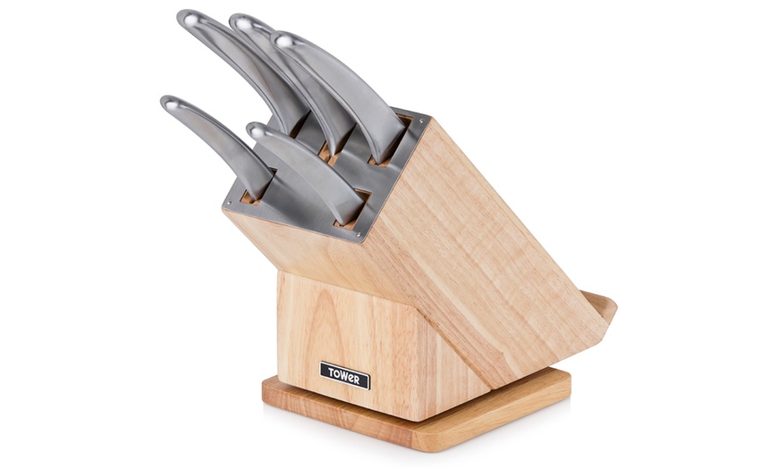 Image 4: Tower 5-Pc Rotating Knife Block