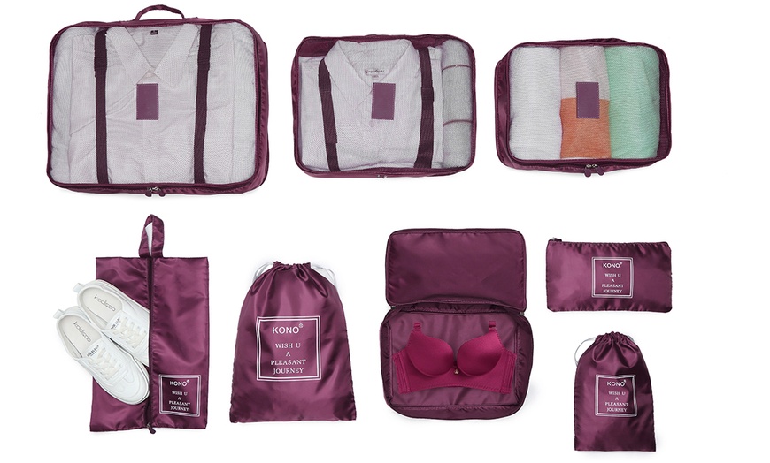 Image 3: Eight-Piece Luggage Organiser Bag Set