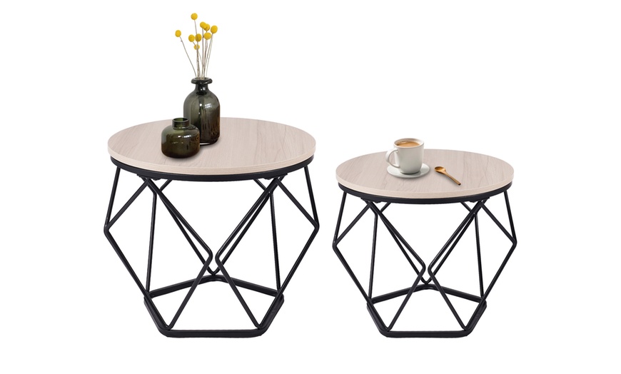 Image 8: Lot de 2 tables basses rondes