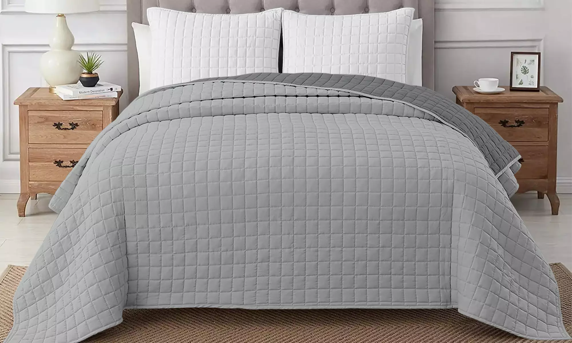 Doppelseitige Mikrofaser-Tagesdecke