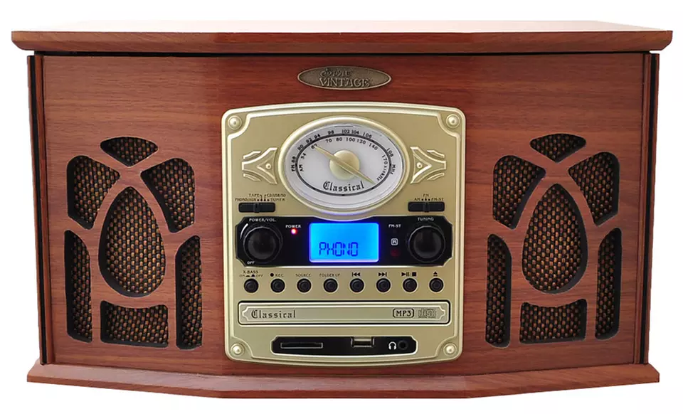 Retro Vintage Turntable System. Multiple Finishes Available. Free Returns. - Second Medium