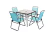Set da Pranzo 6 Pezzi per Giardino con Ombrellone e 4 Sedie Shally Dogan - Image 4