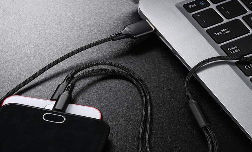 Image 5: 3-in-1 USB Charging Cable; Type C, Lightning and Micro-USB