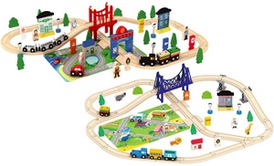 Wooden Train Track Toy Set